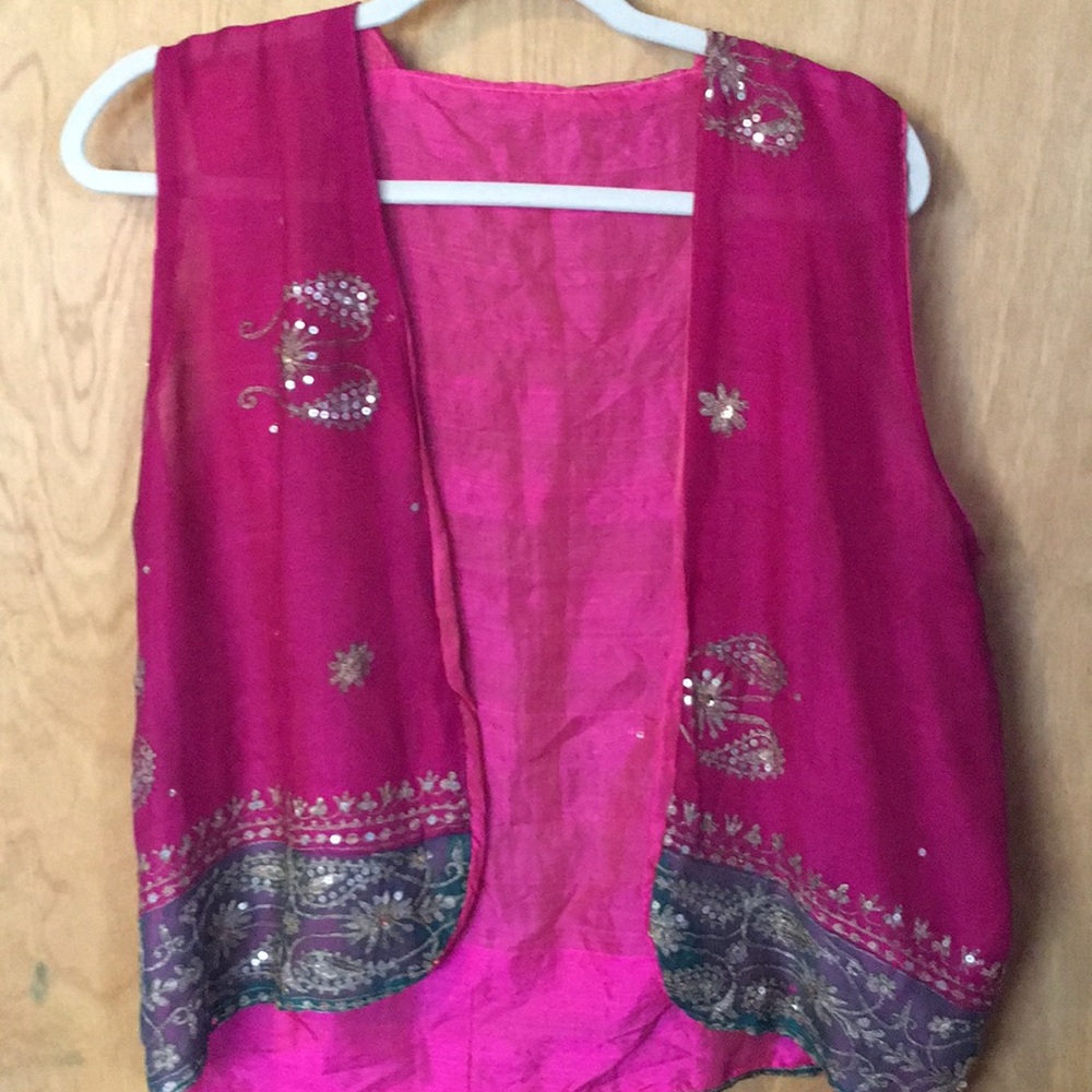 Vintage 80’s Silk & Chiffon Vest handmade Italy M